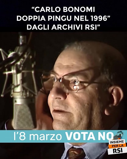 🇨🇭🐧 Forse non lo sapevi che Pingu è una serie animata svizzera andata in onda per la prima volta su SRF (allora SF) ❤️ Tutti i personaggi di Pingu hanno la voce di Carlo Bonomi, leggendario doppiatore che creò anche l’irresistibile risata di Scacciapensieri per la RSI 🧠 La RSI e il Servizio Pubblico sono preziosa memoria per il nostro Paese e per la nostra vita come dimostra questo incredibile documento degli archivi RSI. ‼️ l’8 Marzo votiamo NO per tutelare tutto questo | Insieme per la RSI