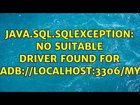 java.sql.SQLException: No suitable driver found for jdbc:mariadb://localhost:3306/mydatabase