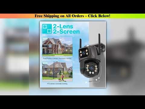 Wifi PTZ Security Camera 4K 8MP HD Outdoor Dual Lens Screen AI Auto Tracking IP Camera CCTV Audio