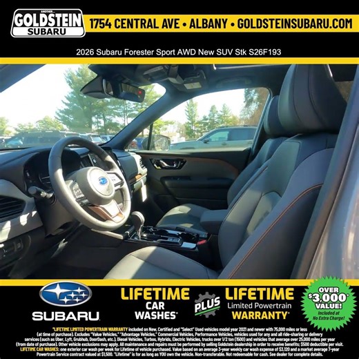 2026 Subaru Forester Sport AWD New SUV Stk S26F193