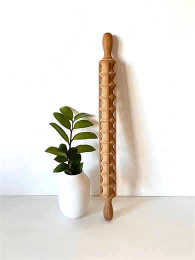 Vintage Italian Ravioli Rolling Pin – Wooden Pasta Roller – Rustic Kitchen Decor – Farmhouse Kitchen Tool - Etsy