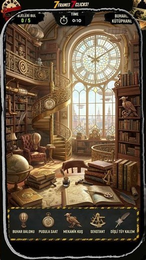 Steampunk Library Find 5 Objects in 30 Seconds! ⏱️🚨-1003 #shorts #puzzle