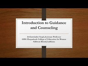 Introduction to guidance and counselling