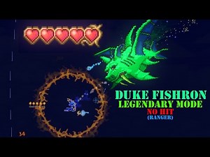 Duke Fishron 1HP Legendary Mode - Terraria For The Worthy Master Mode No Hit Run (Ranger)