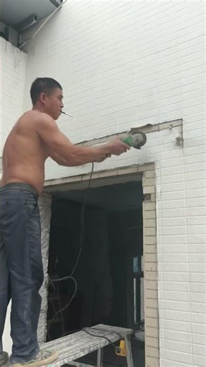 Manually position the outdoor canopy frame, Align canopy supports by hand for proper balance #wall