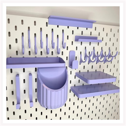 SIGNATURE COLOR Periwinkle Haze -- Ikea Skadis Pegboard Organization Accessories - 3D Printed - Etsy