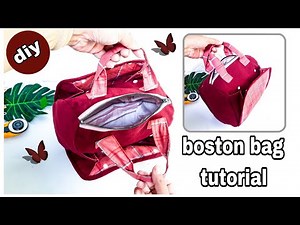 Diy simple boston bag / Boston bag sewing tutorial / How to make fabric bag at home