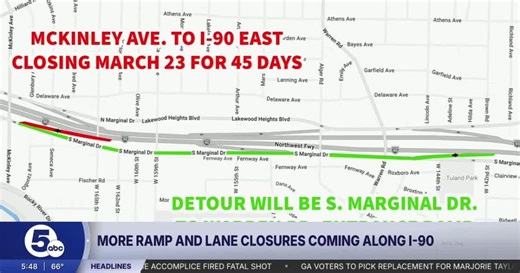 I-90 lane closures leave motorists stuck