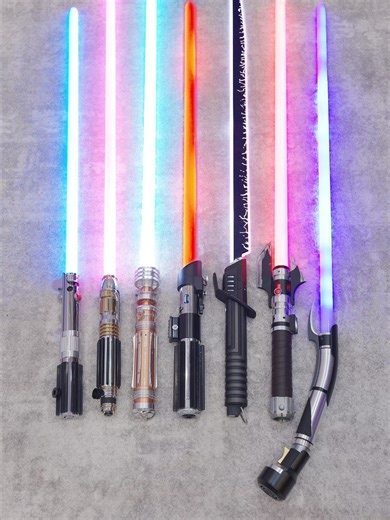 Master lightsaber comparison: which one do you prefer?#starwarsfan #lightsaber #darthvader #anakinskywalker #neopixel #cosplay #force #power #fvp