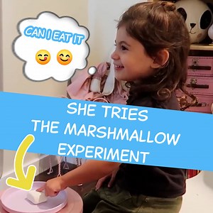 68K views · 614 reactions | OUR DAUGHTER TRIES THE MARSHMALLOW EXPERIMENT樂 | The Bramfam | Facebook