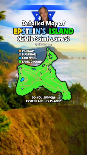 Detailed Map of Epstein's Island (Little Saint James) || #fyp #map #mapping #geography #texann