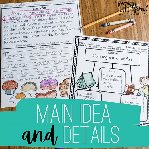 Worksheets for Main Idea and Supporting Details that Work » Keeping it Cool at School