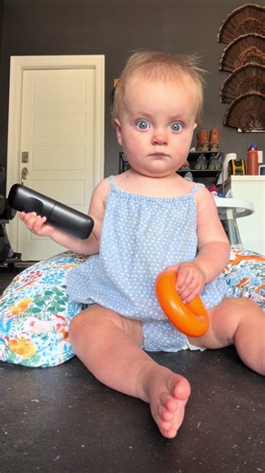 Mom’s Workout Partner: Adorable Blue-Eyed Baby Love