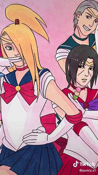#akatsuki #itachi #kisame #sasori #deidara #konan #obito #акацуки #наруто #narutoshippuden #sailormoon #сейлормун #crossover #fanart #sumrzx #xyzbca