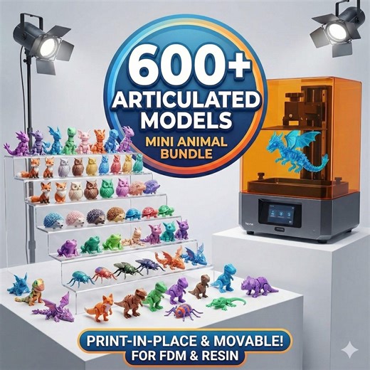 600 articulated Mini Animals STL Bundle Flexi Animals Megapack Cute Mini 3D Models Printable 3D Toys Flexible Articulated Animals - Etsy Canada