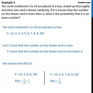 Example 3 - Ten cards numbered 1 to 10 are placed in a box