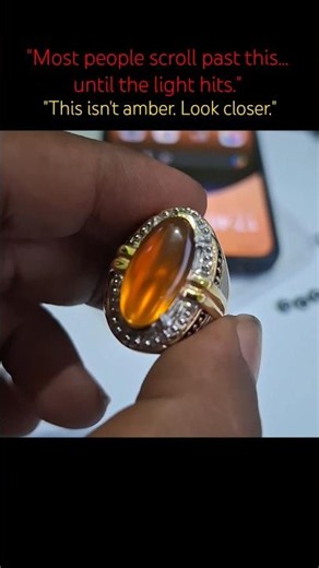Rare Honey Chalcedony Ring , Stunning Natural Glow