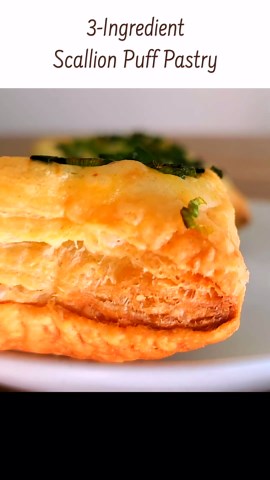 Upside down scallion puff pastry