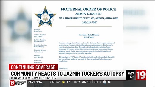 Fraternal Order of Police release statement on police shooting of Jazmir Tucker