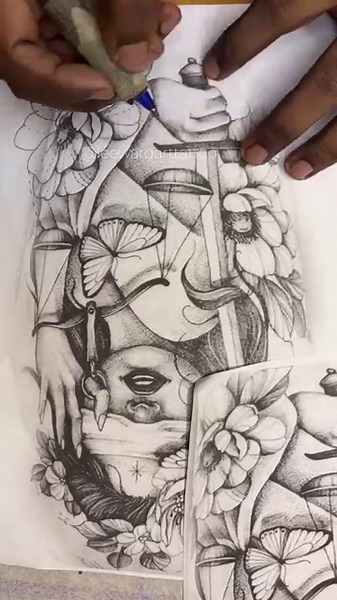 "How to Draw Tattoo Stencil | Easy Tattoo Stencil Tutorial for Beginners #tattoo #trending