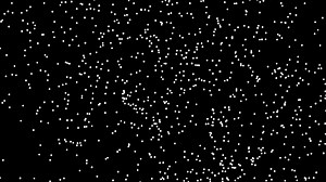 Snow flakes fall on strong wind overlay, black background