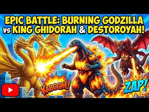 Epic Monster Showdown! Burning Godzilla Takes On Ghidorah and Destoroyah!