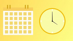 GOES, Calender and Clock moving fast animation. Concept of time...