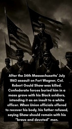 Shaw rests with comrades #RobertGouldShaw #54thmassachusetts #FortWagner #civilwar #honor | One min story