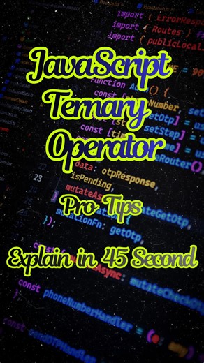 Midnight Code Lab on Instagram: "❌ Stop using if–else for simple decisions ✅ Start using the Ternary Operator ⚡ Less code. More readability. Cleaner logic. 🚀 If your condition fits in one line, ternary is the way to go 💡 💻 Save this post for later ❤️ Like & share with a developer friend 📲 Follow for daily coding tips #programming #coding #developerlife #javascript #webdevelopment #learncoding #codingtips #ternaryoperator #cleanCode #devtips #reels #techreels"