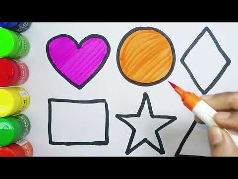 Shapes Name and Colouring for kids learning | shapes color video #shapes #colouring #nursery #learn