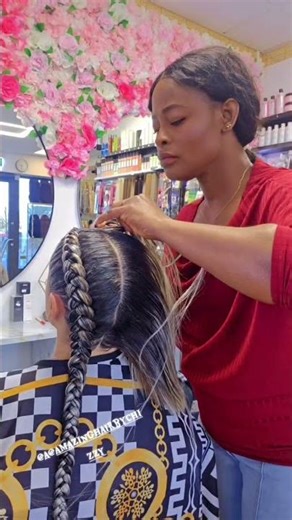 Big cornrows #braids #cornrows