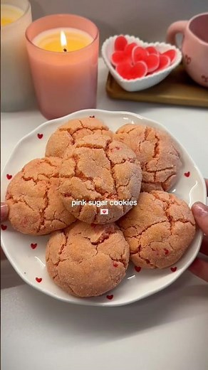 💗Pink sugar cookies recipe #baking #bakingrecipe #cookies #recipe #valentinesdaybaking #valentines