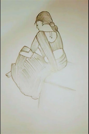 Easy lady drawing || pencil art ||#drawing #shorts