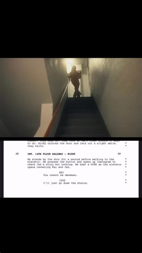 Script VS what you see on screen! Notice any differences? 👀 What’s on the page won’t always be what the audiences sees for many different reasons. This scene was originally supposed to take place in an elevator but logistically that just wasn’t possible so we changed it to take place in the staircase. While the elevator would have intensified the tension of the scene because of the confined space, we loved the way the staircase reflects the true nature of living in the NYCHA buildings NATIVES i