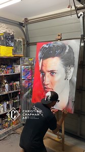 14K views · 645 reactions | Witness the magic unfold as artist Christian creates a breathtaking original tribute painting of the one and only Elvis Presley.  Immerse yourself in the beauty and talent of this incredible creation - a masterpiece in the making! ✨ | Christian Chapman Art | Facebook