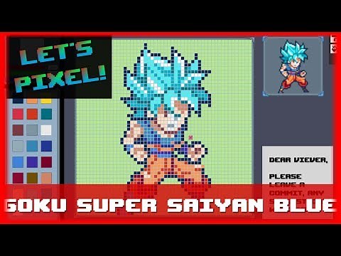 Let's draw pixel art, Super Saiyan Blue Goku