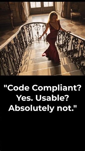 The Most Unpractical Never Used, Code-Compliant Continuous Handrail Never Built For A Stairway