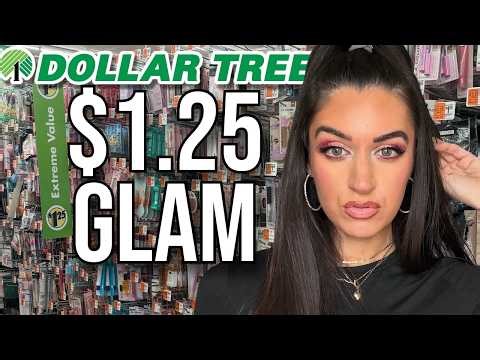 DOLLAR TREE FULL FACE GLAM MAKEUP LOOK | ONLY $1.25?!