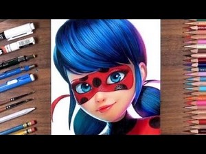 تعليم الرسم للاطفال | رسم الدعسوقه ميراكولوس باسهل طريقه للمبتدئين من كرتون الدعسوقه والقط الاسود