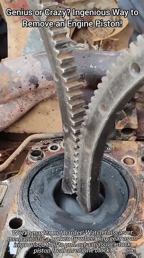 Genius or Crazy? Ingenious Way to REMOVE an Engine PISTON #shorts #mechanic #tricks