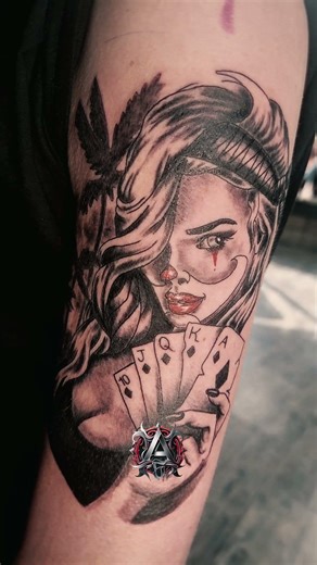 Play the hand you’re dealt, and make it deadly🃏♠️| Alpha 5 Tattoos #shorts #tattooideas