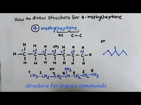how to write structure for 4-methylheptane l naming of organic compounds l chemistry l