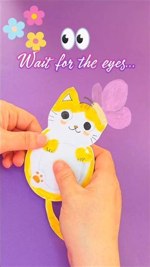 DIY Moving Eyes Paper Cat! 🐱✨ #shorts #craft #diy #origami