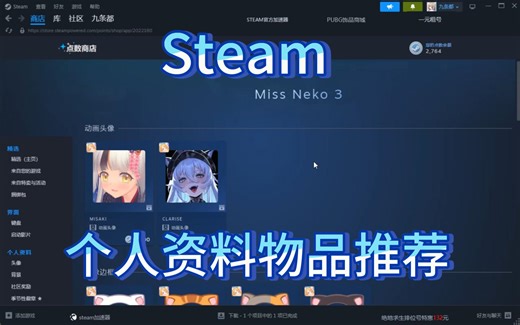 steam个人资料，头像，迷你背景，动画背景，贴图推荐（合集）