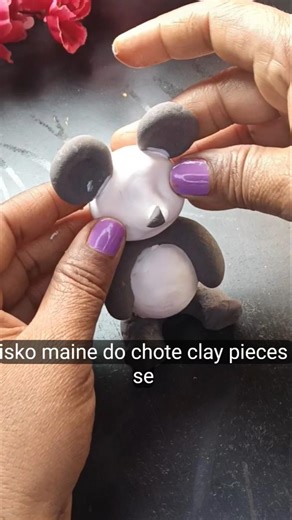 cute panda easy Clay idea😱#diycrafts#bestartpainting #creativeclayideas