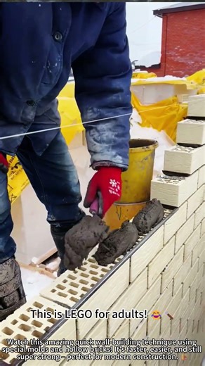 Fast wall building with special molds & hollow blocks! 🔨✨