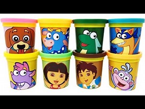 Dora the Explorer Play-Doh Surprise Toys Dora Diego Swiper Perrito Tico Boots Isa Benny