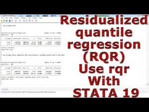 Residualized quantile regression (RQR) Use rqr With STATA 19