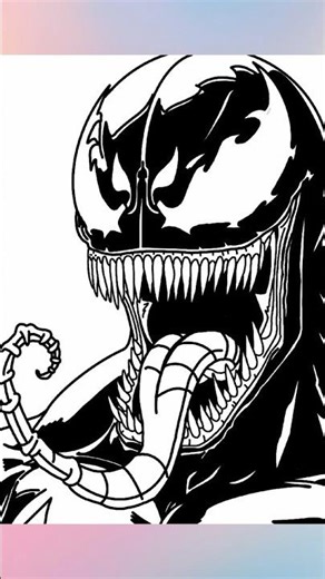 Drawing Venom from Marvel in Procreate (Timelapse)