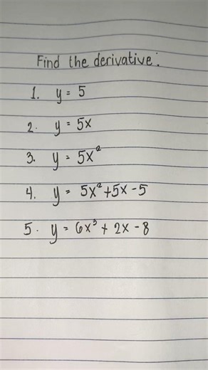 Basic Calculus | Derivatives #maths #calculus #derivatives #powerrule